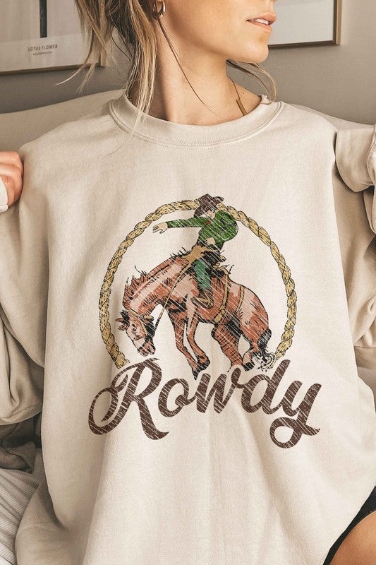 ROWDY COWBOY WESTERN WILD OVERSIZED SWEATSHIRT