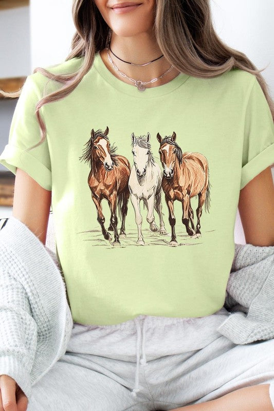 Three Horses Western Graphic Tee