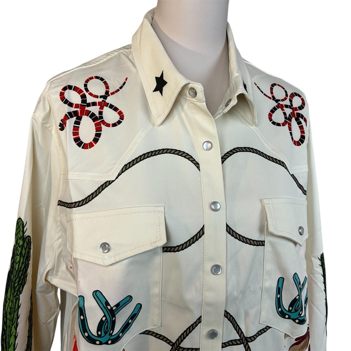 Western Style Printed Shirt/Jacket Rodeo Cowgirl