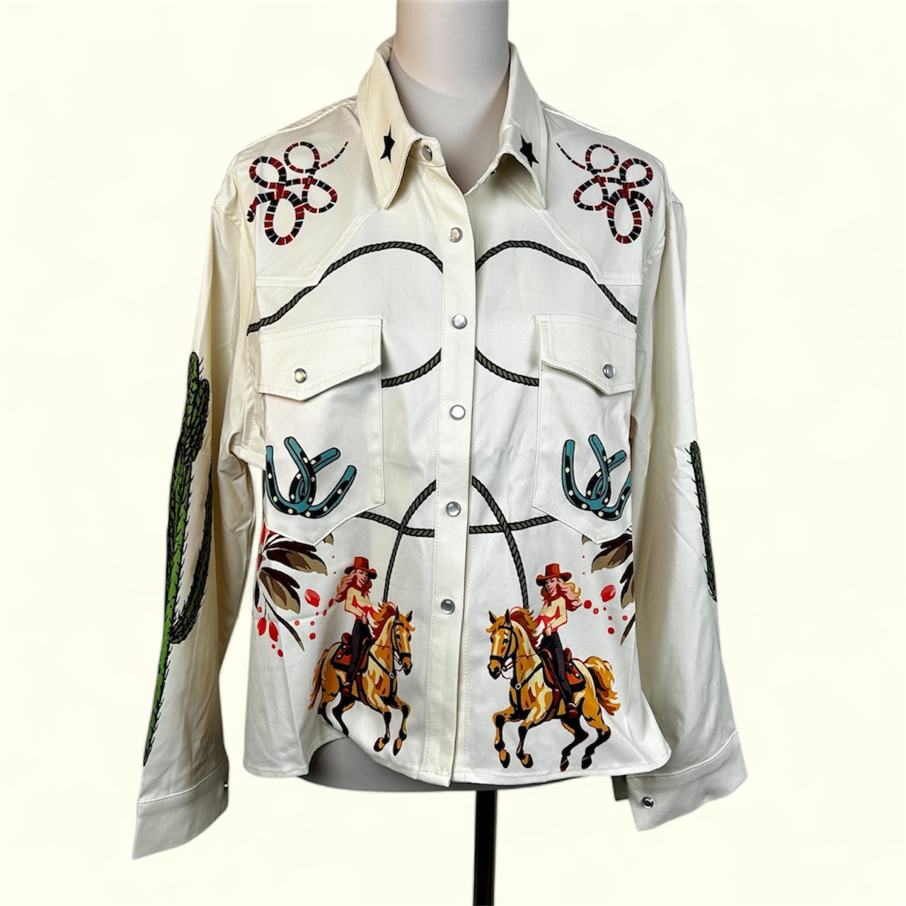 Western Style Printed Shirt/Jacket Rodeo Cowgirl